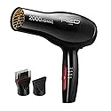 RED by Kiss Hair Dryer Ionic Hair Blow Dryer - Ceramic Technology, Anti-Frizz, 3 Heat Settings, Lightweight, 2 Detangler Piks