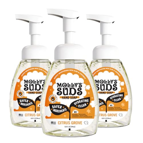 Molly's Suds Foaming Hand Soap - Made with Aloe and Coconut Oil | Moisturizing Hand Wash | Clean Ingredients, Infused with Essential Oils | Citrus