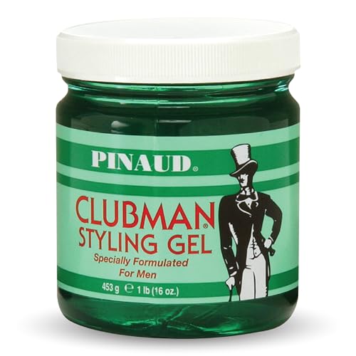 Clubman Pinaud Hair Styling Gel - Regular Hold & High Shine Hair Gel for Men, Alcohol-Free Formula, Men's Grooming, 16 oz