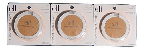 e.l.f. Clarifying Pressed Powder #1306 Light Beige 0.18-oz. (Pack of 3)