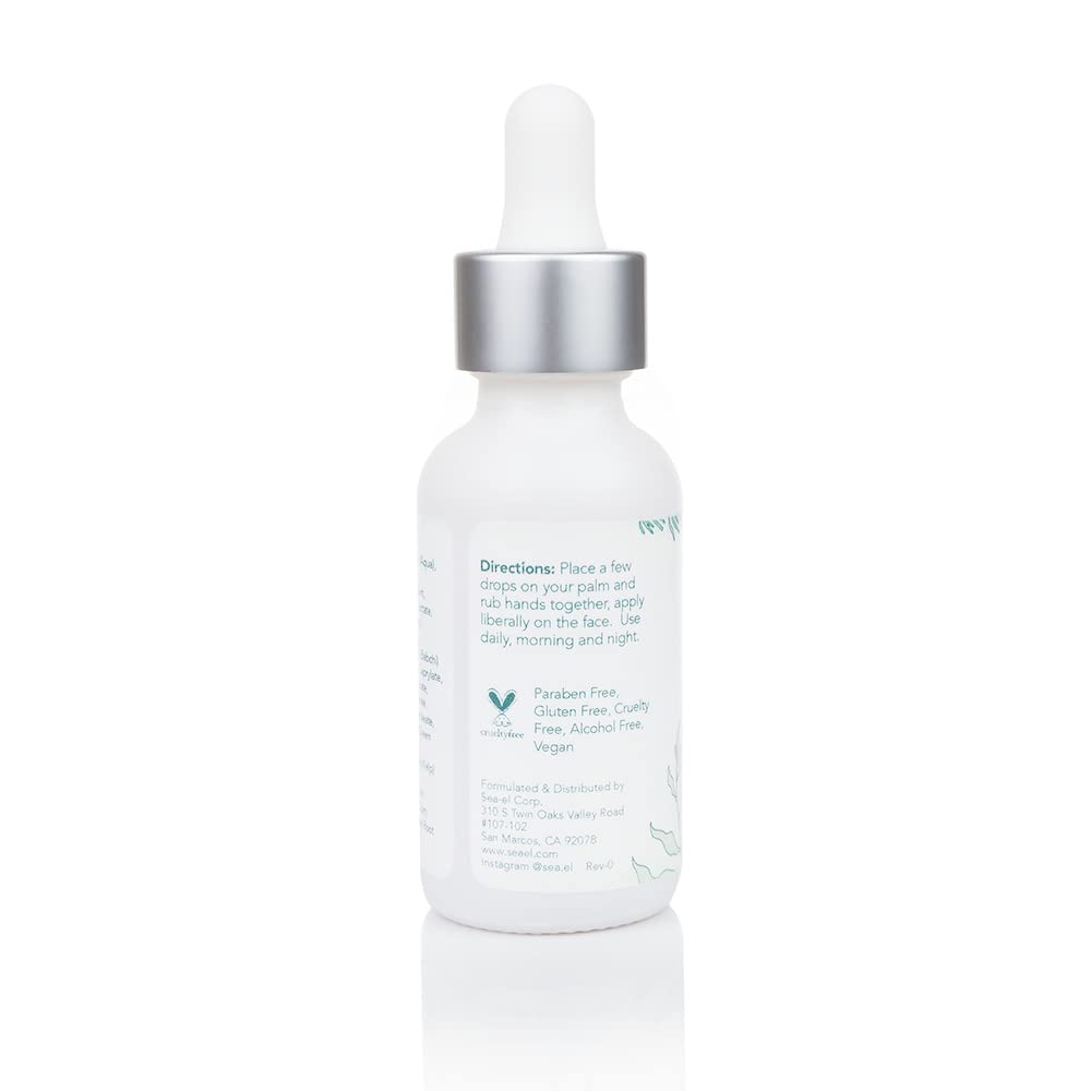 Sea-el Hyaluronic Acid & Vitamin C Facial Serum Drops Firming Hydration & Glow Anti Aging Face Moisturizer - Daily Wrinkle Diminishing Skin Care