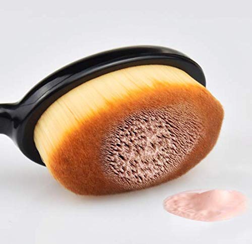 DNHCLL 2 PCS Professional Oval Loose Powder Toothbrush Foundation Makeup Brushes for Blending Liquid, Cream or Flawless Powder Cosmetics