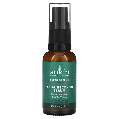 Sukin - Super Greens Facial Recovery Serum, Enhances Skins Radiance, 1.01 fl oz 30 mL