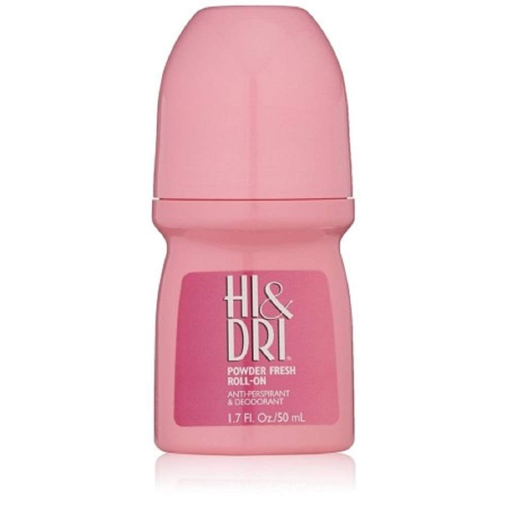 Hi & Dri Anti Perspirant Deodorant Roll On Powder Fresh 1.7 oz (Pack of 6)