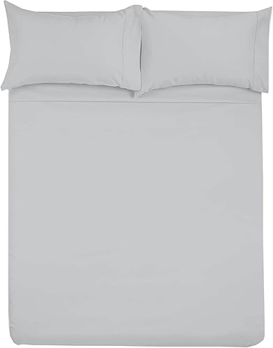 Shreem Linen Microfiber RV Sheet Sets, 70x80 Camper King, Light Grey Solid - Fits Mattresses up to 8 Inches Deep, 4 Piece RV Bed Sheets for Campers,
