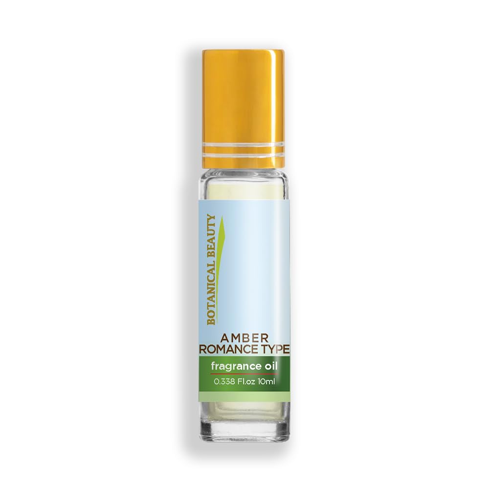 Botanical Beauty AMBER ROMANCE TYPE FRAGRANCE OIL ROLL-ON 0.338 FL OZ (10 ML) Rollerball Perfume, Alcohol-Free, Long Lasting