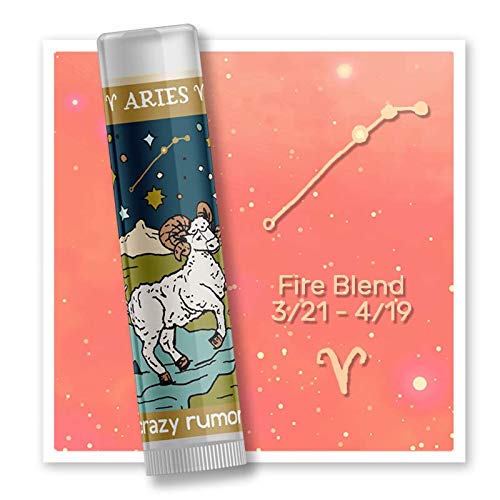 Crazy Rumors Aries Zodiac All Natural, Plant Based Lip Balm to Moisturize and Nourish your Lips - Fire Blend (Sweet Orange, Fresh Berry, Aromatic
