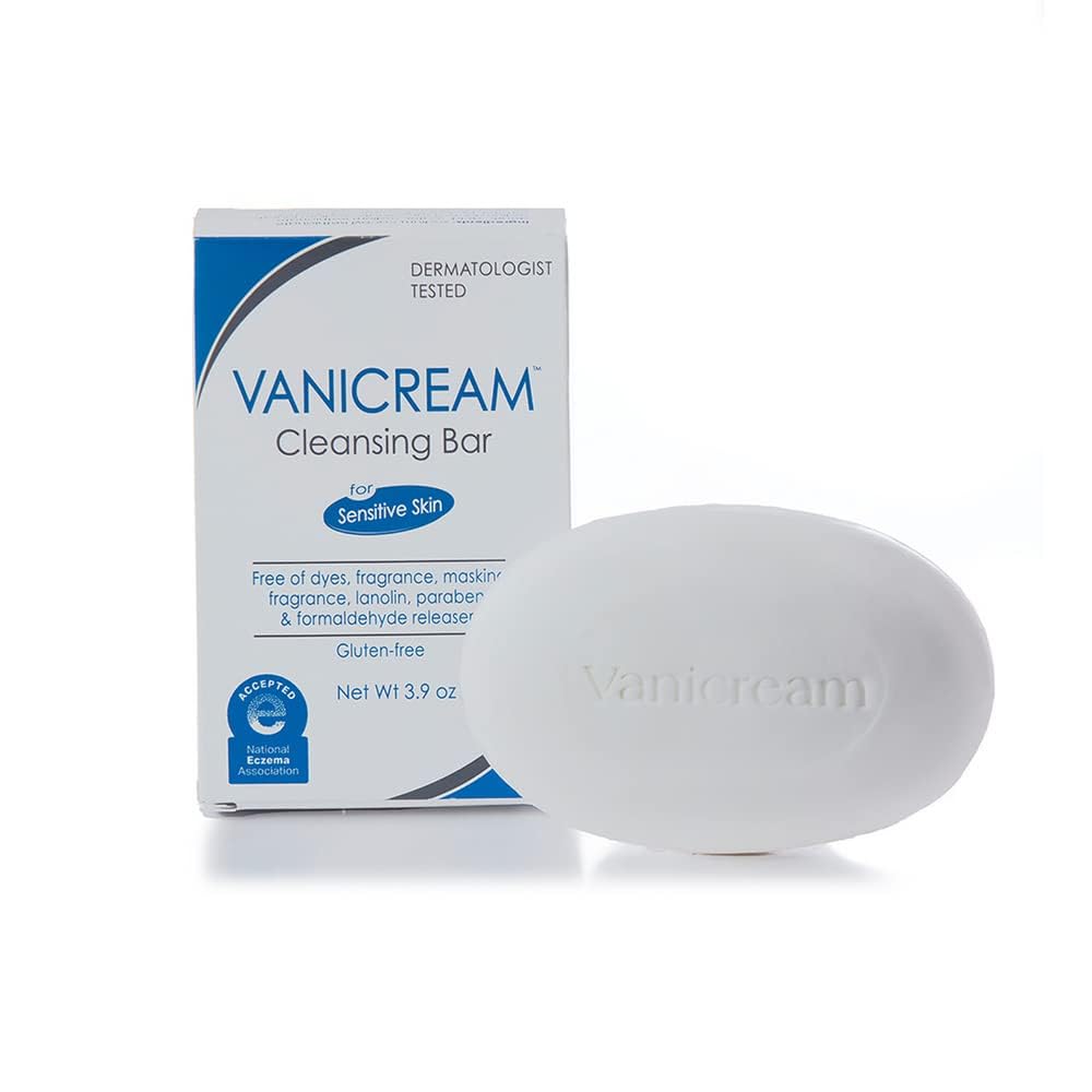 Vanicream Cleansing Bar for sensitive skin - gently cleanses and moisturizes - fragrance free, preservative free - 3.9 ounce