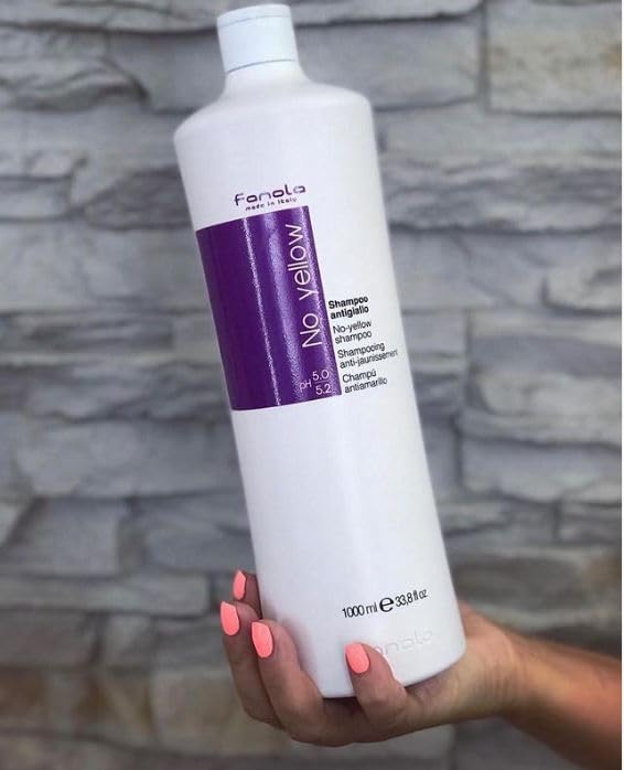 Fanola No Yellow Purple Shampoo - Purple Color Depositing Shampoo for Blondes, Bleached & Grey Hair - Formulated with Violet Pigment to Remove Brassy