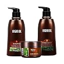 Moroccan Argan Oil Shampoo and Conditioner Sets with Hair Mask, Color Safe Smooth Add Shine Hair Treatment, UV Protection, Intense Moisturizing
