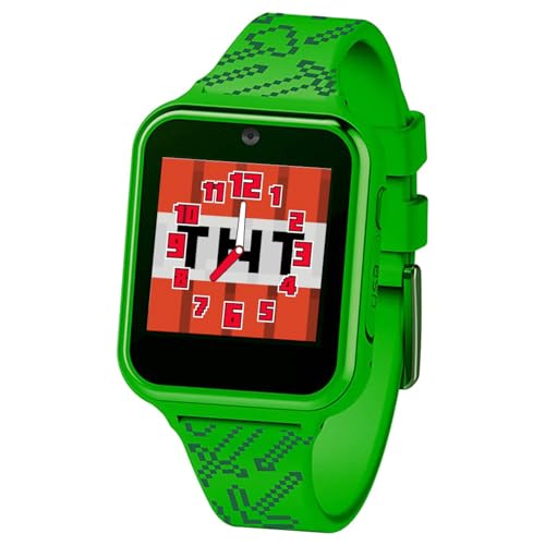 Minecraft Kids Smart Watch – Touchscreen with Camera, Video, Games, Alarm, Calculator, Pedometer & 10 Custom Clock Faces