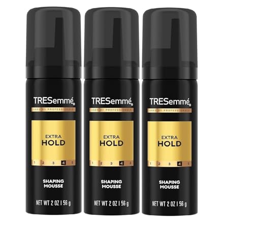 TRESemmé Extra Hold Volumizing Hair Mousse, 24H Humidity Resistance, Travel Size 2 Oz (3 Pack Packaging May Vary)