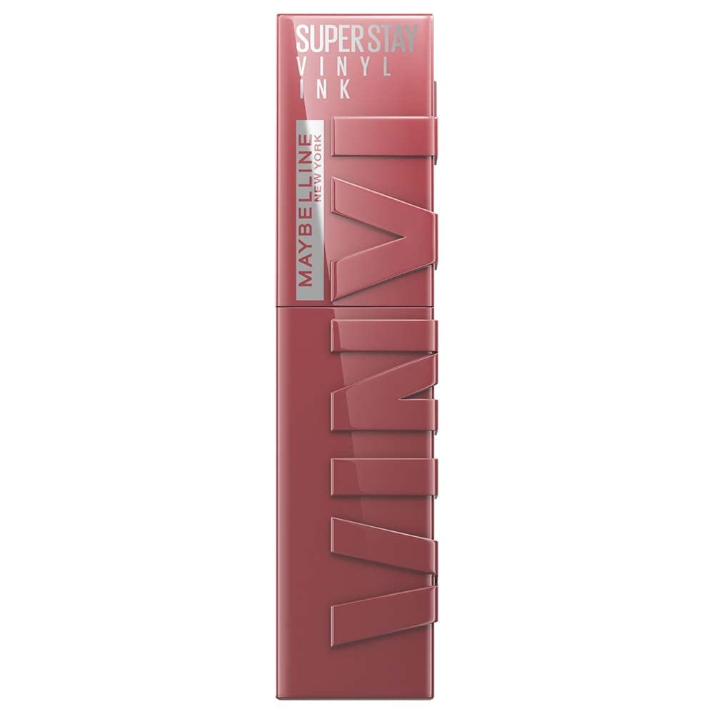 Maybelline Super Stay Vinyl Ink Longwear No-Budge Liquid Lipcolor Makeup, Highly Pigmented Color and Instant Shine, Witty, Mauve Nude Lipstick, 0.14