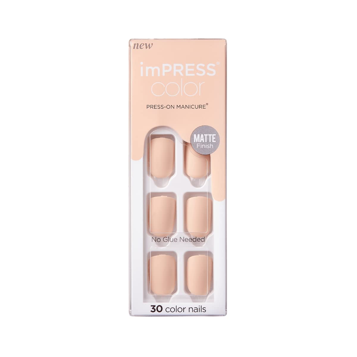 imPRESS KISS Color Press-On Manicure Fake Nails, Perfect Timing - Short Length, Matte, Polish-Free Solid Color Mani, Includes Prep Pad, Mini File Beauty & Personal Care imPRESS