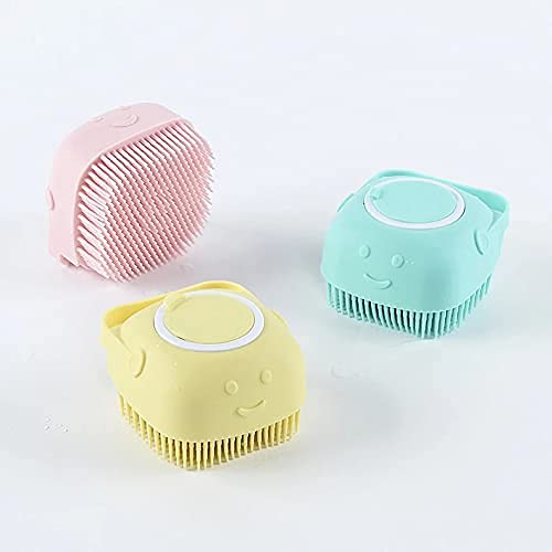 SIOPAWORLD Silicone Soft Bath Body Double-sided Brush with Soap Dispenser Scrubber-use in Hooks Baby Shower Deep Cleaning Gentle Scrub Massage Beauty and Personal Care SIOPAWORLD