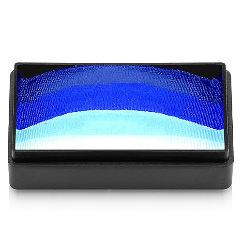 Kraze FX Dome Stroke - Dark Wave (25 gm), Professional 1-Stroke Split Cake, Hypoallergenic, Non-Toxic, Water Activated Face & Body Painting Makeup