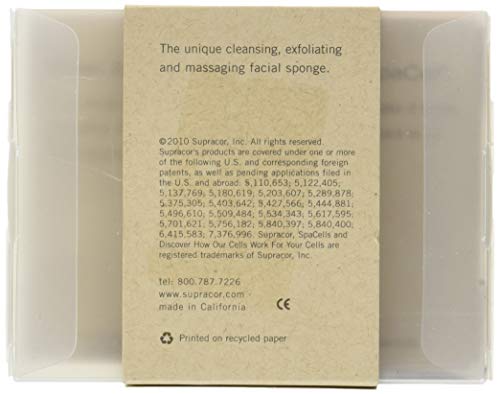 Supracor SpaCell Facial Sponge - Face Scrubber, Honeycomb Face Exfoliator for Smoother, Softer, and Younger Looking Skin, Black, One Pack