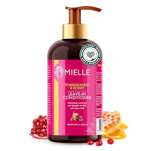 Mielle Organics Pomegranate & Honey Leave In Conditioner for Curly Hair - Moisturizing Detangler & Curly Hair Treatment to Help Repair Damage, Prevent