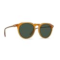RAEN Ð Remmy Ð Unisex Retro Round Sunglasses UV Protection - Honey/Green Polarized Lens (Size 52 MM)