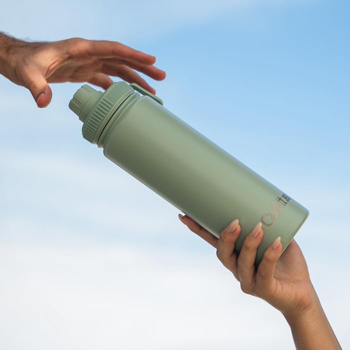 Cubitt Hydro Bottle 24 oz - Insulated Steel, 2 Leak-Proof Lids, Cold 24h/Hot 12h - Mint Green