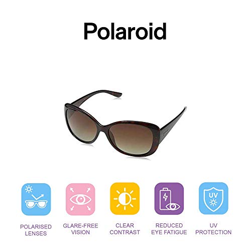 Polaroid Sunglasses Women's P8317/S Butterfly Sunglasses, Havana, 58 mm