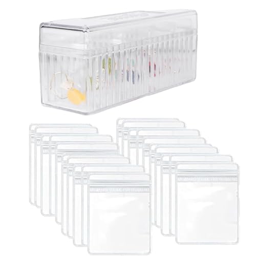 Acrylic Jewelry Box Organizer with 20 Portable Anti Tarnish Jewelry Bags, Acrylic Jewelry Organizers and Storage, Clear Jewelry Organizer Holder…