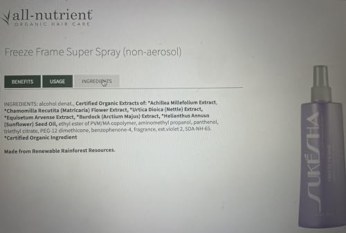 Sukesha Freeze Frame Hair Spray 8.5 Oz