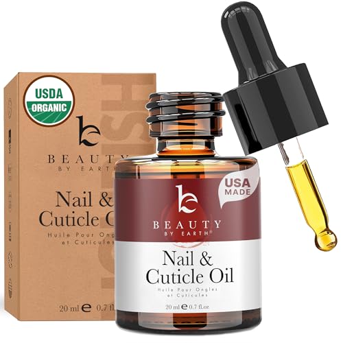 Organic Nail and Cuticle Oil - USA Made Nail Oil for Growth & Strength with Jojoba and Vitamin E, Repair for Damaged Nails & Cuticle Softener made