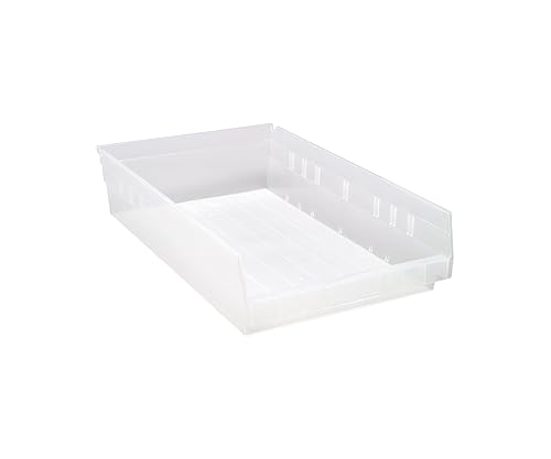 Quantum Storage QSB110 Hanging Plastic Shelf Bin Storage Containers - 17-7/8" x 11-1/8" x 4" - 8 Pack