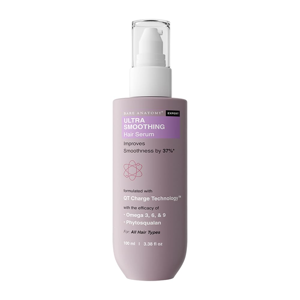 Bare Anatomy Ultra Smoothing Hair Serum Powered By Carbohydrate Complex & Niacinamide | Serum for Smooth & Shiny Hair | For Dry & Frizzy Hair | Women Beauty and Personal Care Bare Anatomy
