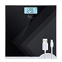 himaly Digital Body Weight Scale, USB Rechargeable Bathroom Scale with Step-On Technology, Back Light Display, Digital Weight Scale, 400Ibs/180kg…