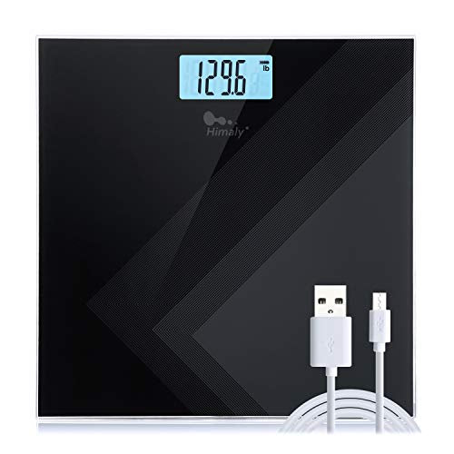 himaly Digital Body Weight Scale, USB Rechargeable Bathroom Scale with Step-On Technology, Back Light Display, Digital Weight Scale, 400Ibs/180kg…