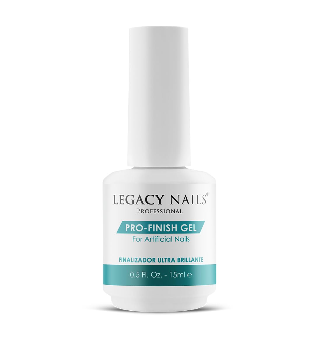 Legacy Nails Professional PRO FINISH GEL 0.5oz - High-Gloss Acrylic Nail Sealer for Long-Lasting Shine - Quick-Dry Formula, Scratch Resistant Beauty & Personal Care LEGACY NAILS