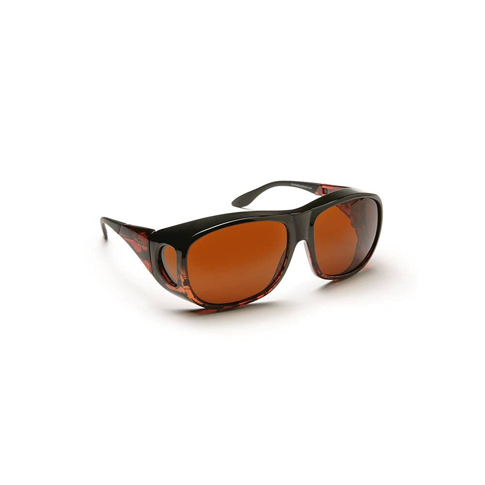 Eschenbach Optik Solar Shield - Polycarbonate, Filtered UV Protection Sunglasses for Men and Women -Small, Amber