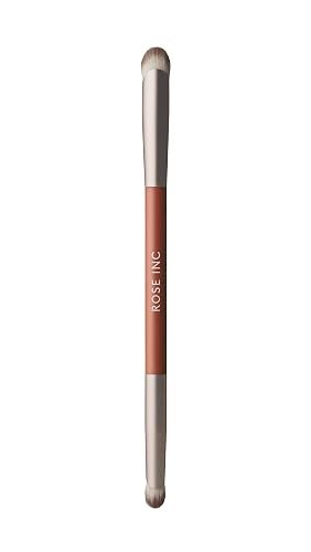 Rose Inc Number 8 Dual-Ended Eyeshadow Brush - Vegan Brush for Blending & Highlighting Eyeshadow