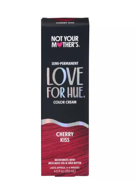 Not Your Mother's Love For Hue Semi-Permanent Hair Color Cream, Cherry Kiss, 4.5 fl oz / 133 ml