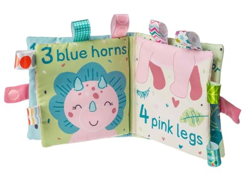 Taggies Soft Cloth Book with Crinkle Paper & Squeaker, 6 x 6-Inches, Aroar-a-Saurus