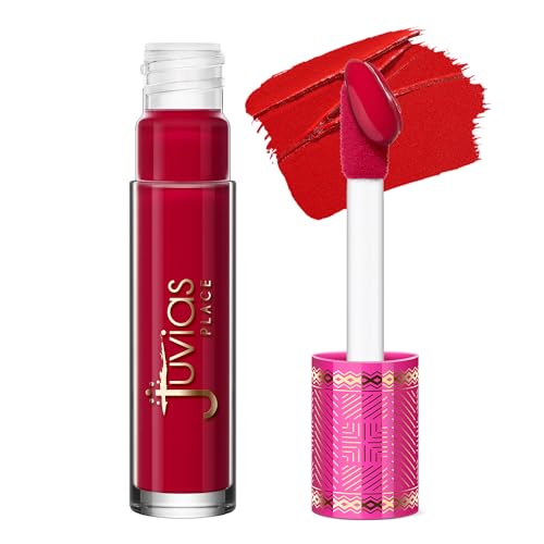 Juvia's Place Velvety Matte Liquid Lipstick Red Velvet - Universal, Cool-Toned Red, Hydrating, Long-Wearing, Velvety Soft & Feather Light -