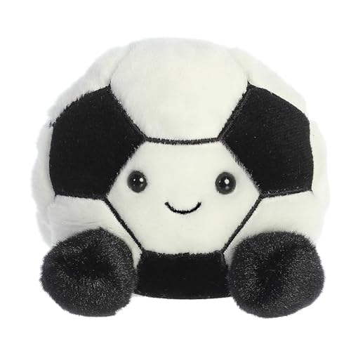 Aurora® Adorable Palm Pals™ Striker Soccerball™ Stuffed Animal - Pocket-Sized Play - Collectable Fun - Black 5 Inches