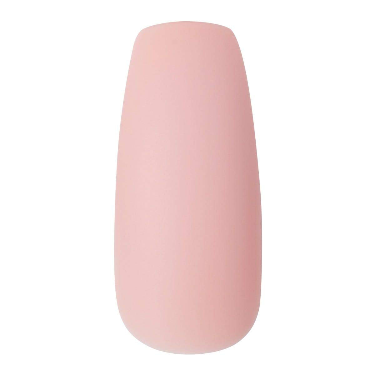 KISS Gel Fantasy Ready-to-Wear Press-On Gel Nails, “All About You”, Long, Pink, Matte Finish, Nail Kit with 24 Mega Adhesive Tabs, Pink Gel Glue