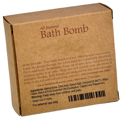 Fabulous Frannie Easy Breathzy Natural, Handmade Bath Bomb Set, Rich in Essential Oil, Mineral Salt, Coconut Oil, Witch Hazel, Fizzies to Moisturize…