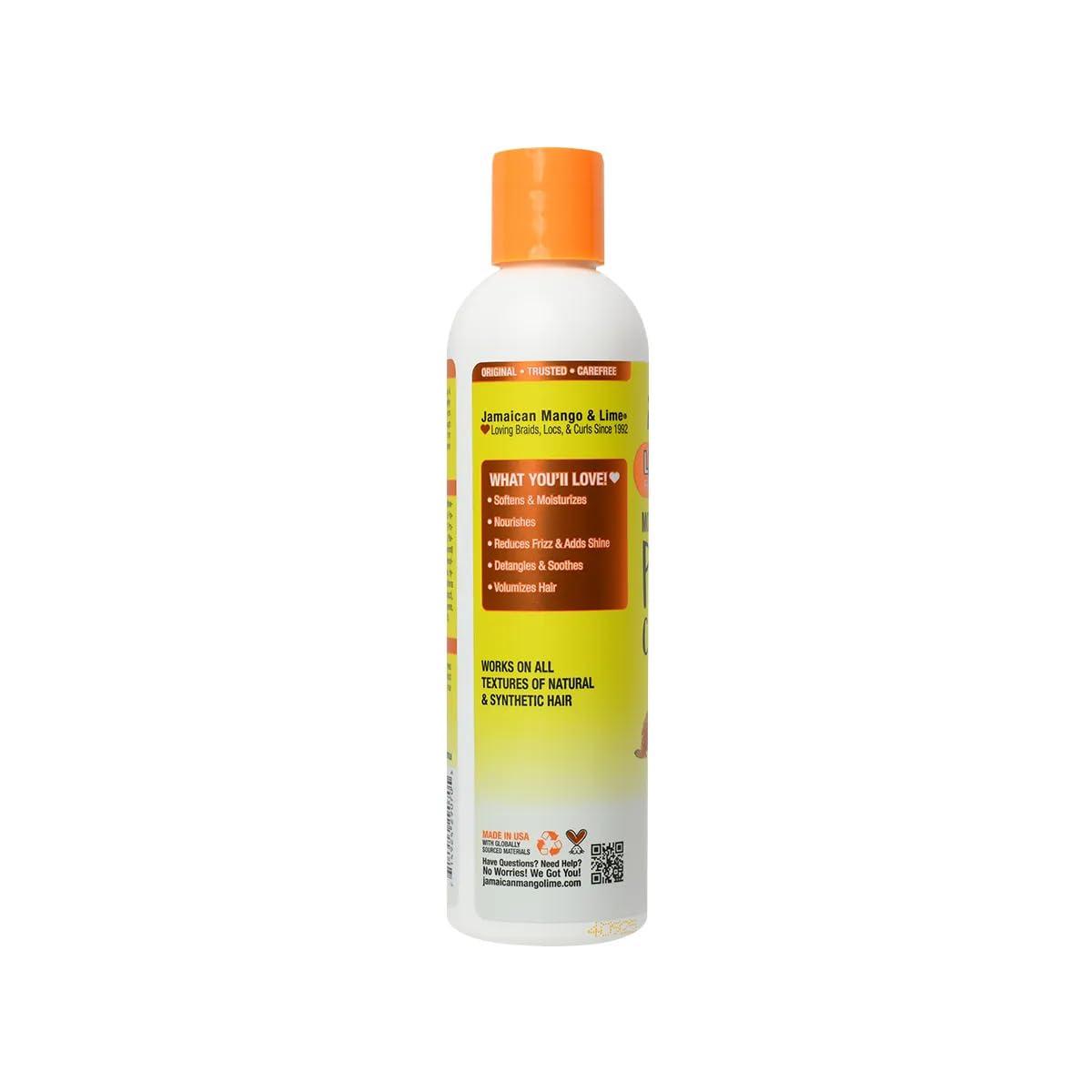 Jamaican Mango & Lime Protein Conditioner - Strengthening & Moisturizing Hair Care with Manuka Honey & Moringa Seed Oil for Natural Hair, Locs, Twists