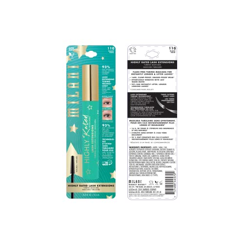 Milani Tubing Mascara, Highly Rated Lash Extensions Tubing Mascara Black for Added Length and Lift, Shea Butter to Nourish and Condition Lashes