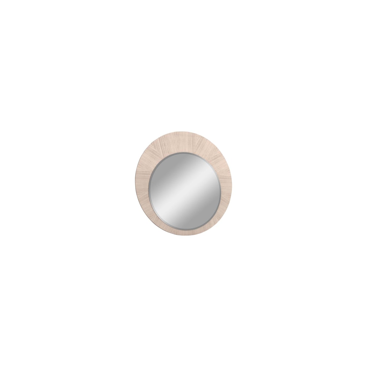 Waves Round Mirror in High Gloss Beige Angley