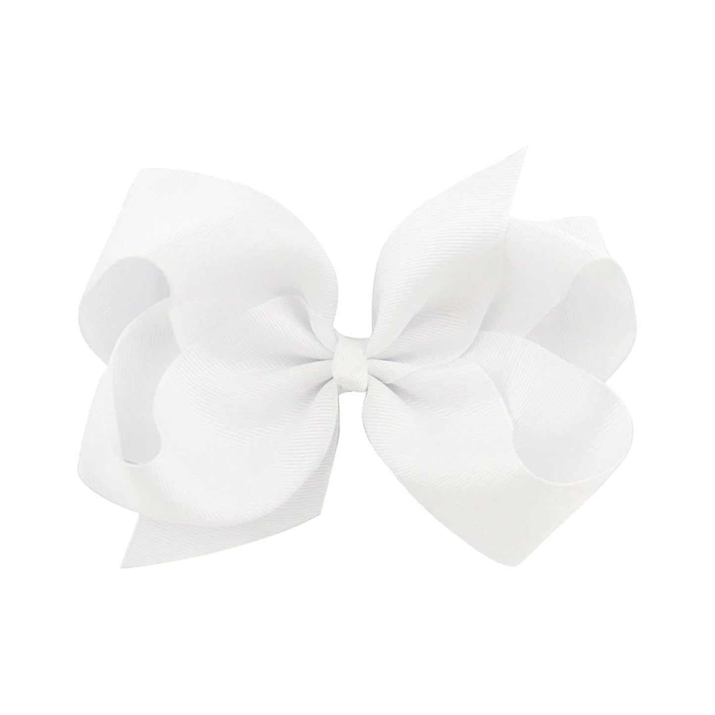10 PCS Large 8" White Hair Bow Clips Grosgrain Ribbon Solid Color Hair Bow With Alligator Clips Hair Accessories for Teen Toddler Little Girls