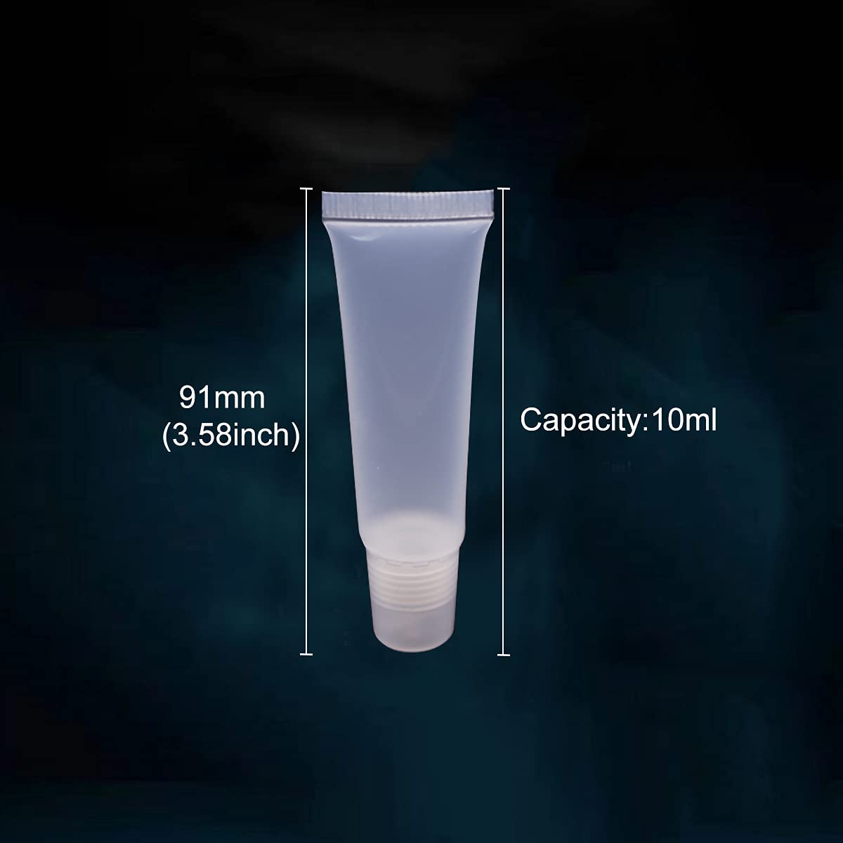 Ewanda store 50PCS 10ml Empty Lip Gloss Balm Tubes Lip Gloss Containers Cute Lipgloss Supplies Squeeze Tubes with Bevel Stoppers