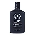 ZEUS Men's Natural Body Wash, Hydrating Shower Gel with Sandalwood Oil, Aloe Vera, Shea Butter & Invigorating Essential Oils for Skin Revitalization