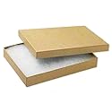 6 Pack Cotton Filled Brown Color Paper Cardboard Jewelry Necklace Bracelets Watch Gift and Retail Boxes Size 7 1/8" x 5 1/8" x 1 1/8" Inch - by R J…