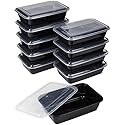 GoodCook Meal Prep Containers, Single Compartment 10-Pack, BPA-Free Reusable Food Storage, Black, Microwave & Freezer Safe, Stackable Meal Prep…