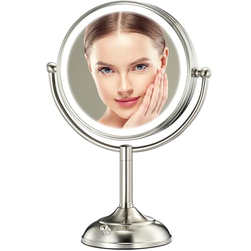 Professional 8.5" Large Lighted Makeup Mirror with Brighter Lights, 1X/10X True HD Magnifying Mirror with 3 Color Dimmable Lights, 90 Shadowless LEDs Beauty and Personal Care VESAUR Default Title